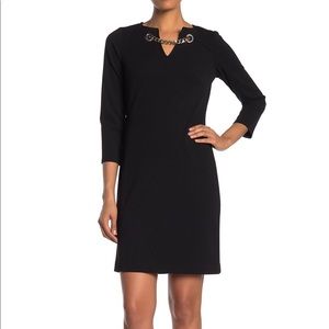 Black Calvin Klein Dress with Gold Accents